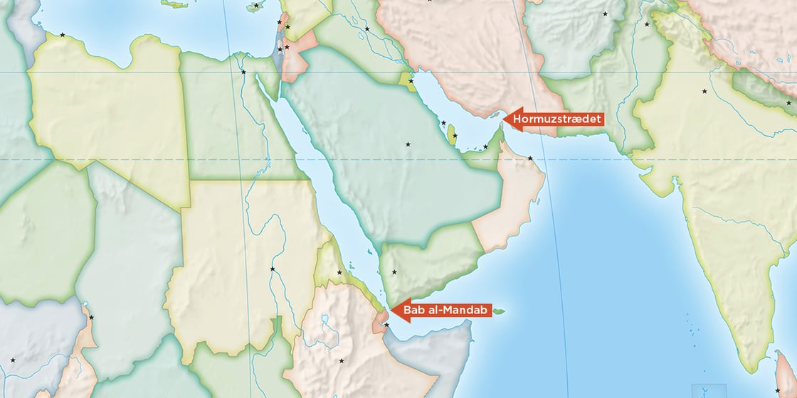 Figur 1 - Kort over Mellemøsten-1
